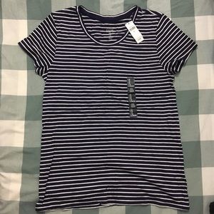 Blue white striped shirt